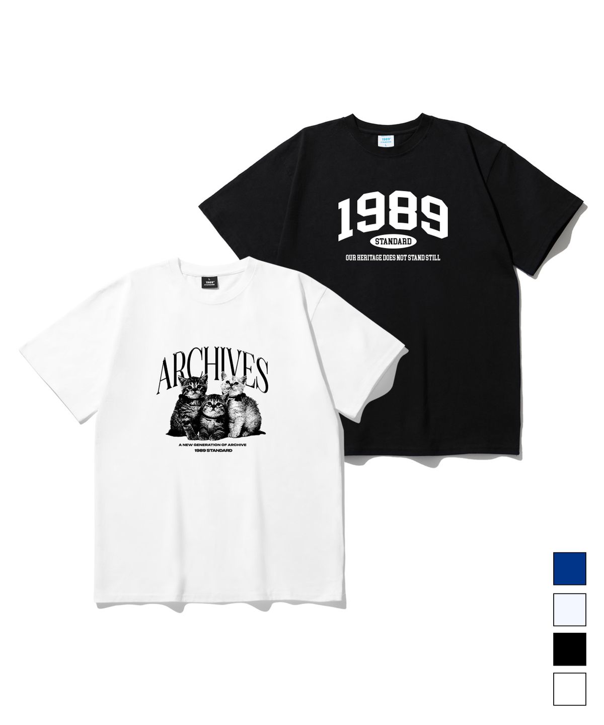 1989스탠다드(1989STANDARD) [2PACK] ARCHIVES CAT & OUR1989 쿨코튼 반팔