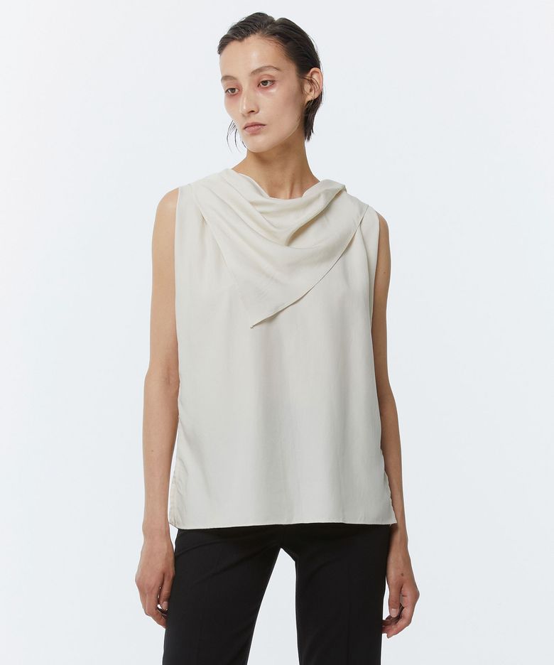 DRAFFED SLEEVELESS TOP IVORY