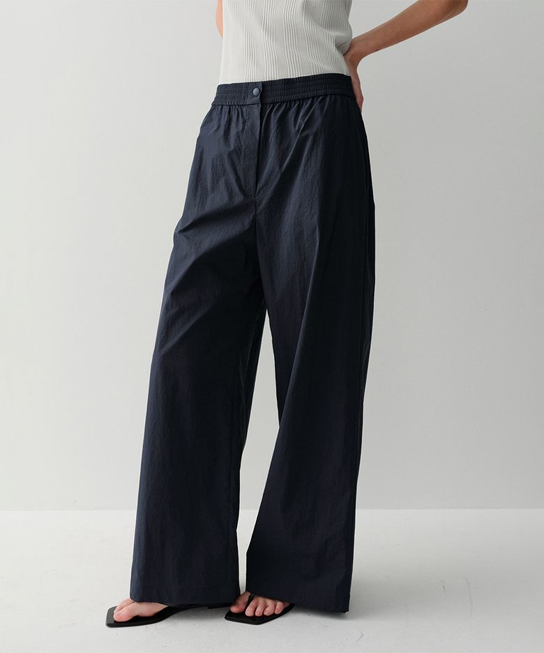 WIDE BANDING PANTS (NAVY)