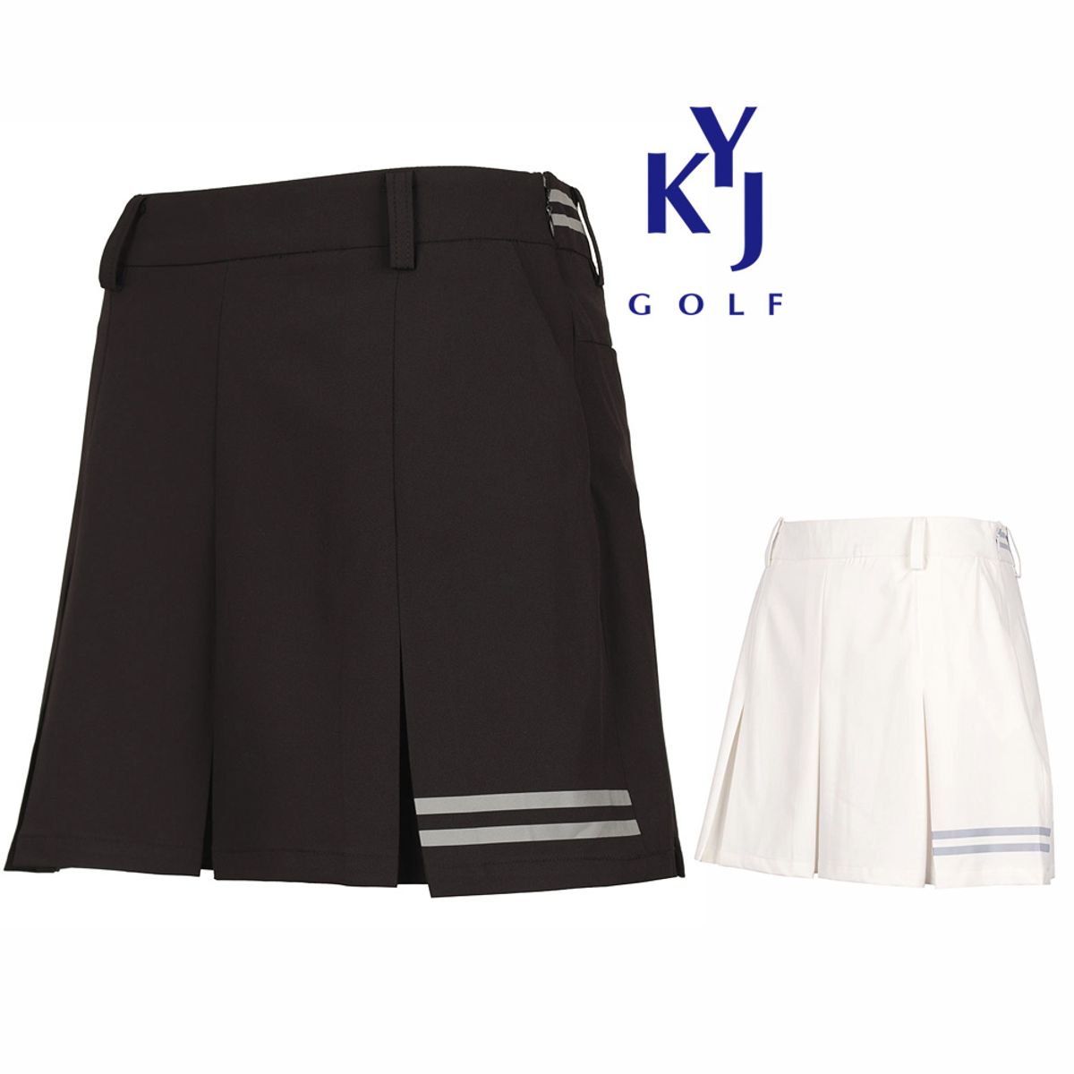 김영주 골프(KIM YOUNG JOO GOLF) 여성 골프치마 투라인 플리츠 큐롯 스커트 KNMLSK37