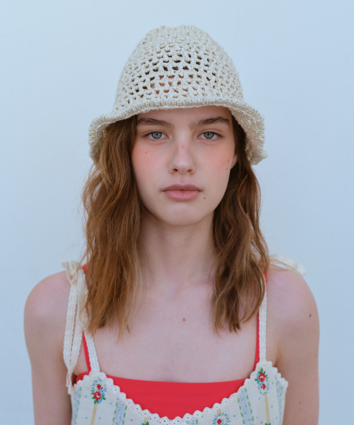 펀프롬펀(FUNFROMFUN) UNEVEN KNIT BUCKET HAT, MELANGE BEIGE