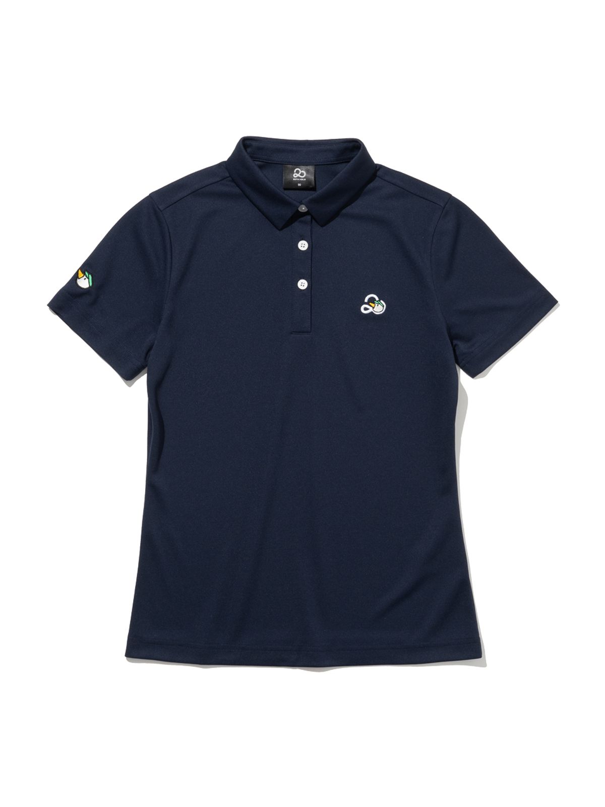 투에니스홀(20TH HOLE) 투에니더그 자수 카라 여성 반팔 티셔츠[NAVY]