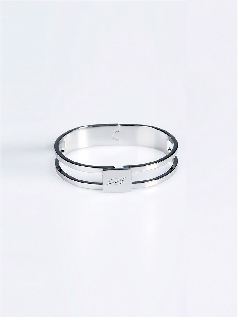 Double Line Logo Bracelet - silver