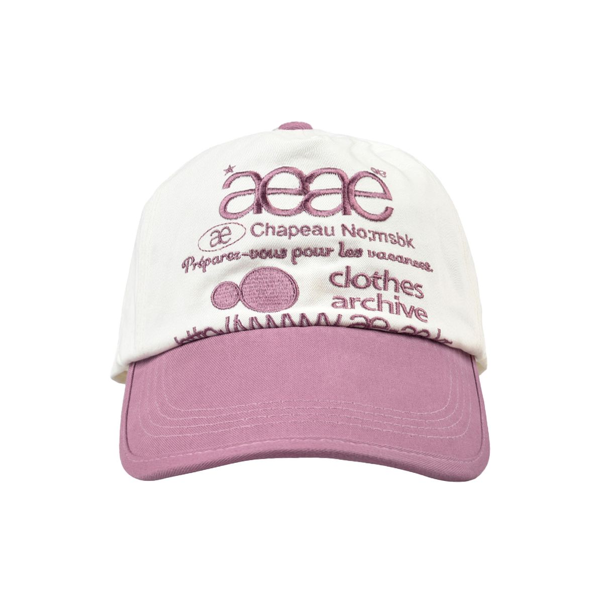 에이이에이이(AEAE) WEB LOGO TWO TONE BALL CAP - [WHITE/PINK]