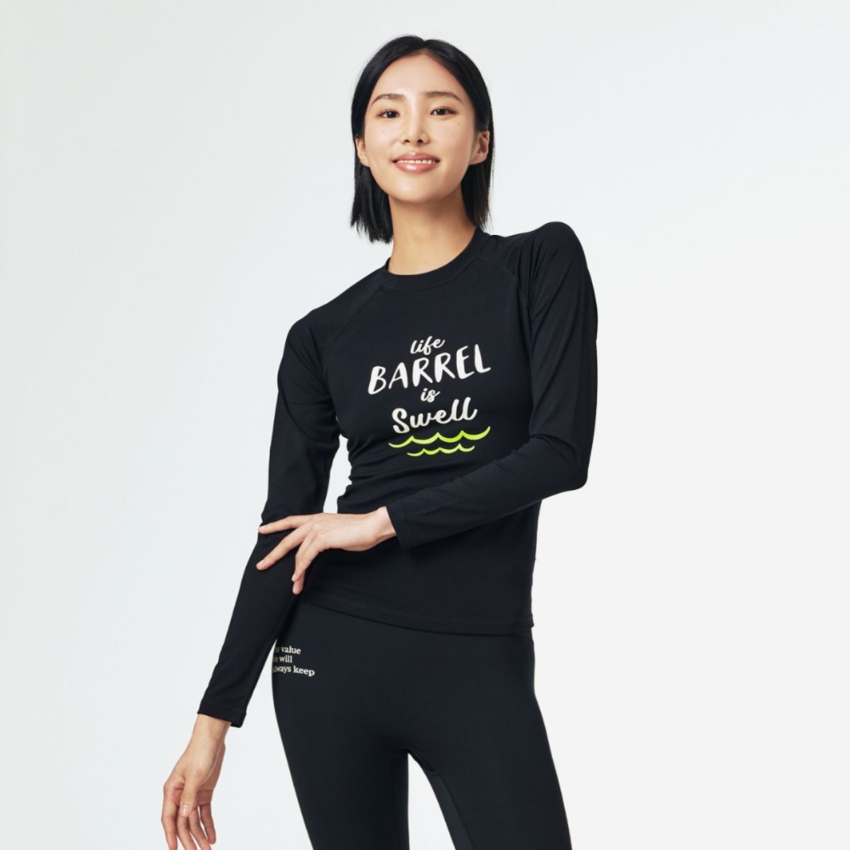 배럴(BARREL) 우먼 바이브 스웰 래쉬가드 블랙 (B3SWWRG004BLK)
