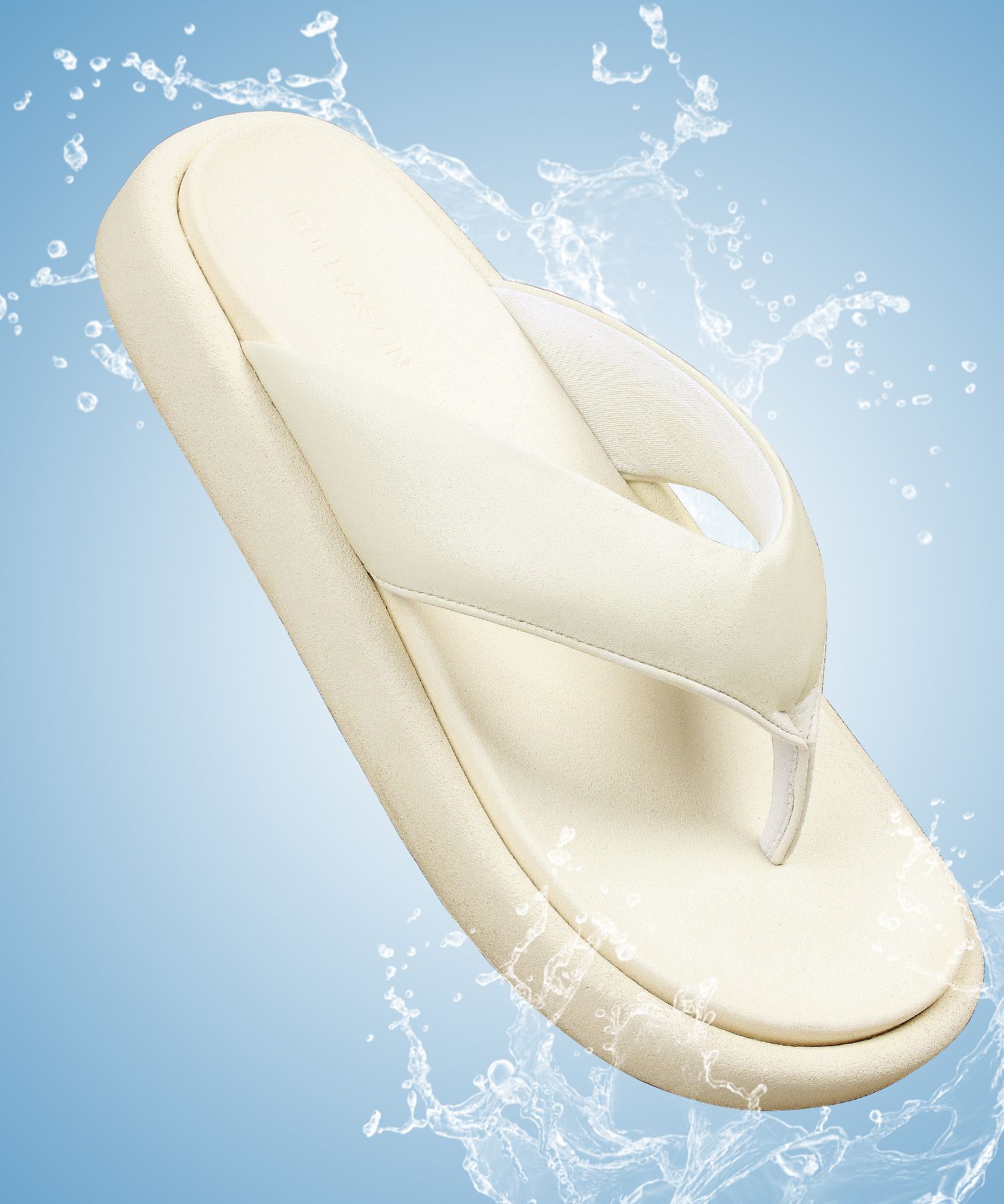 MUSINSA DOFFJASON Greet Volume Leather Flip Flop ECRU