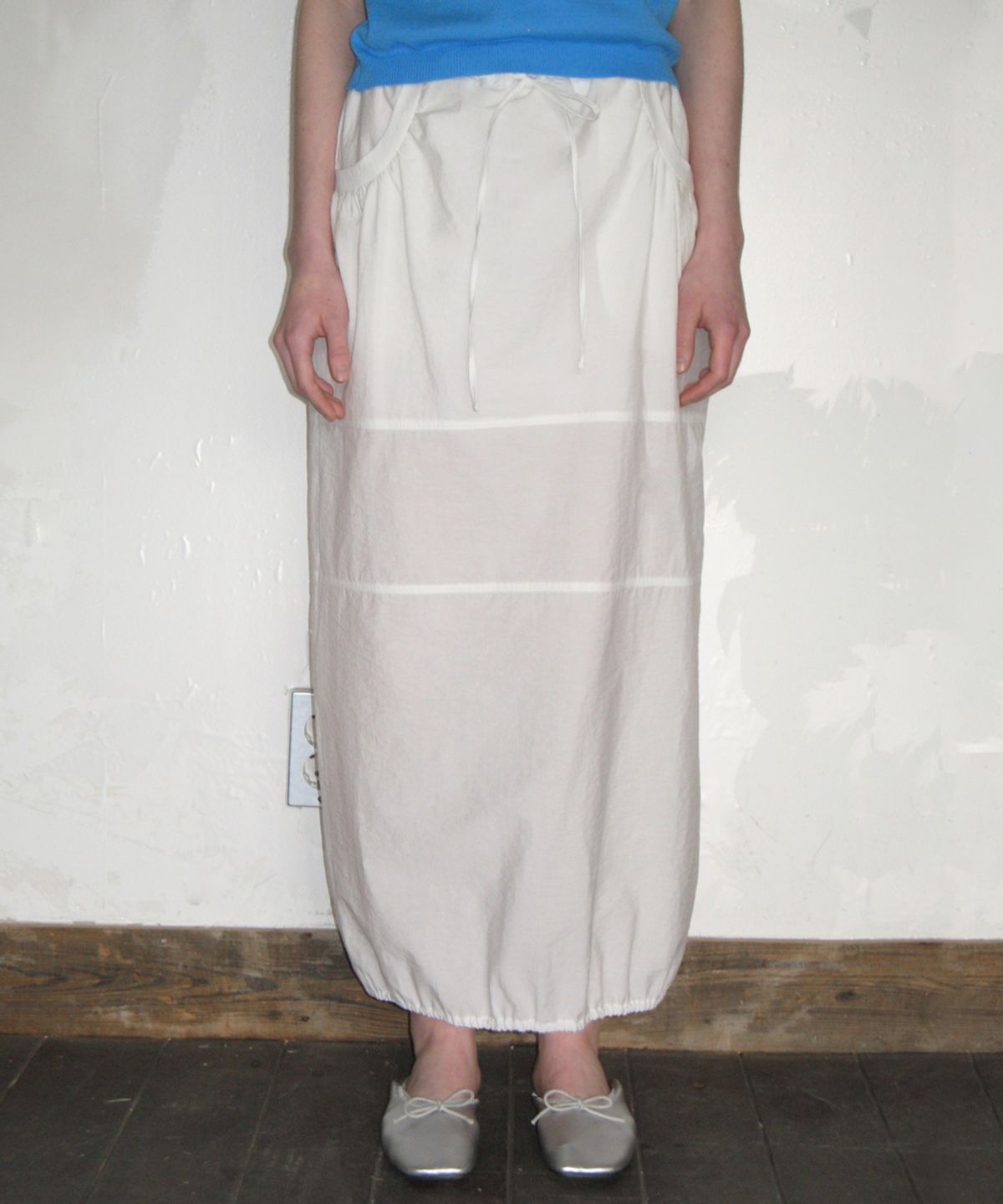 시눈(SINOON) STRING LONG SKIRT (WHITE)