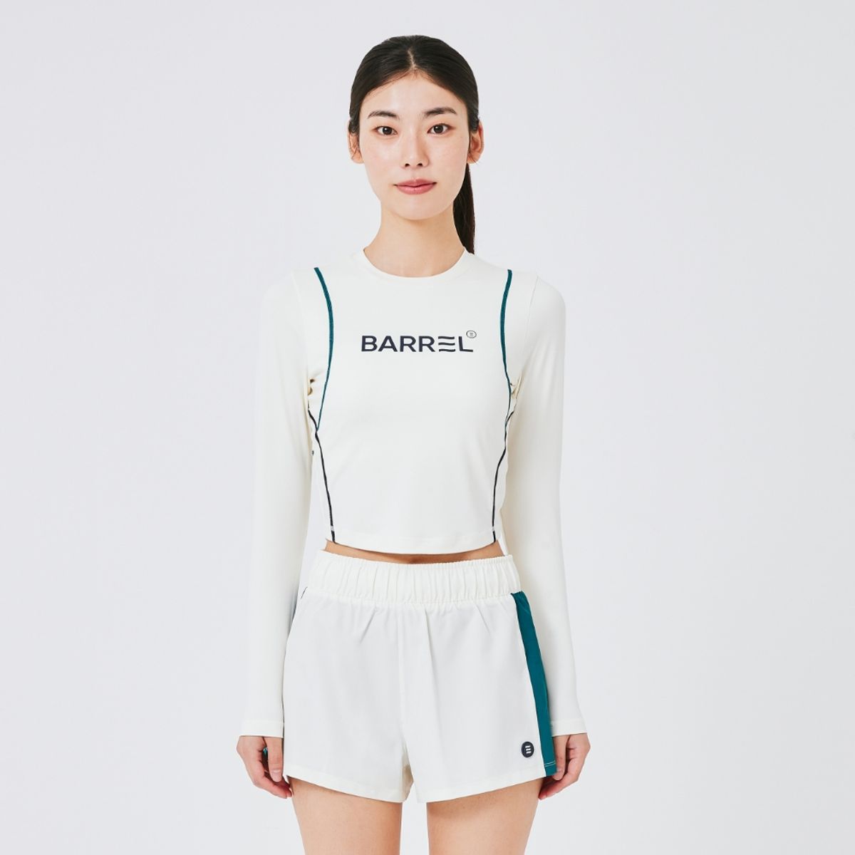배럴(BARREL) 우먼 바이브 크롭 래쉬가드 아이보리 (B3SWWCR003IVR)