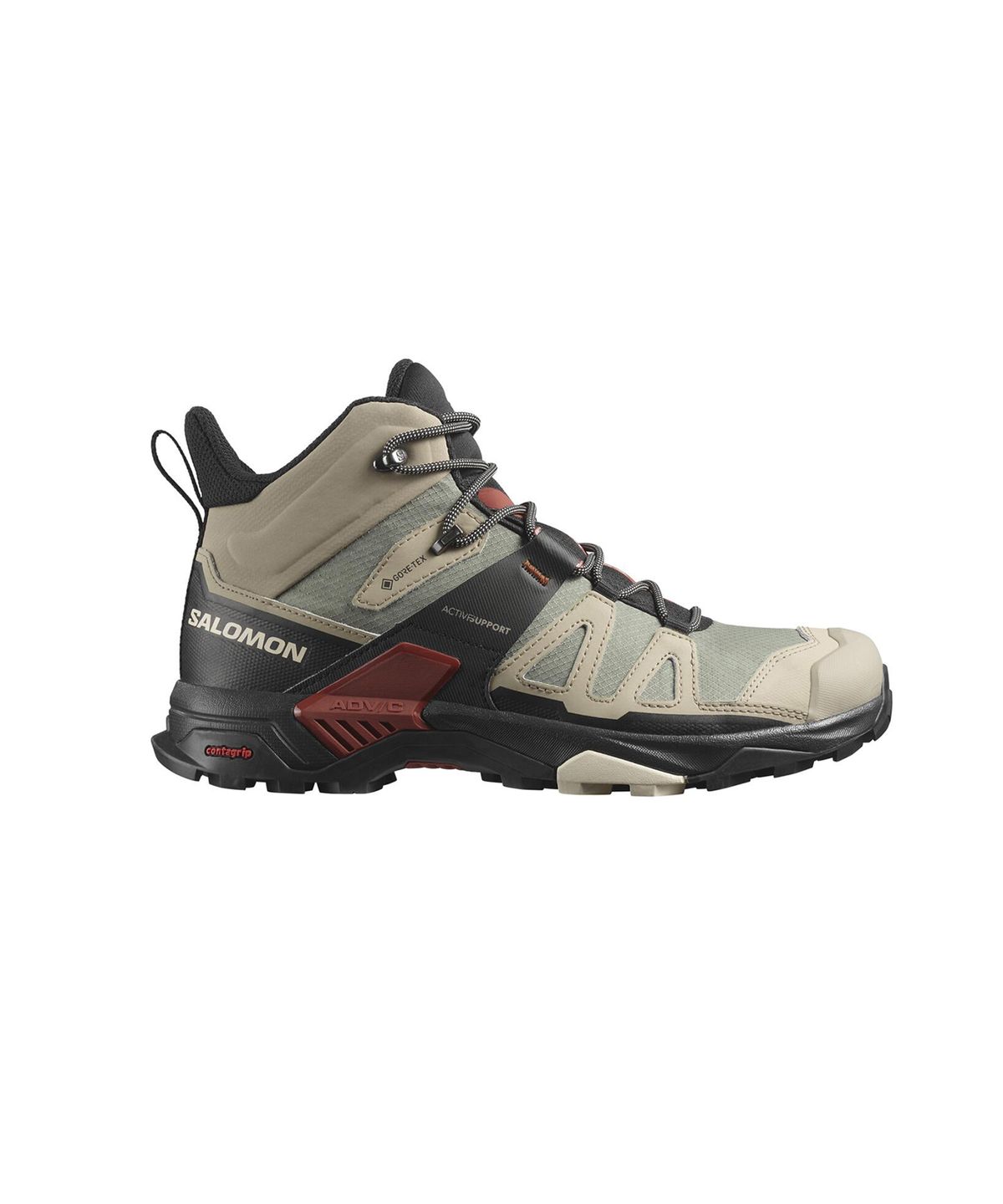 살로몬(SALOMON) X 울트라 4 미드 GTX - 빈티지 카키:블랙:번트 헤나 / L47352500