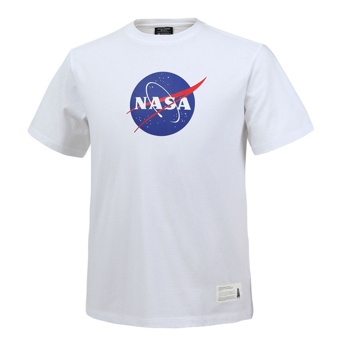 나사(NASA) 남녀공용 트레이닝 면혼방 라운드 반팔티 면티셔츠 [화이트]