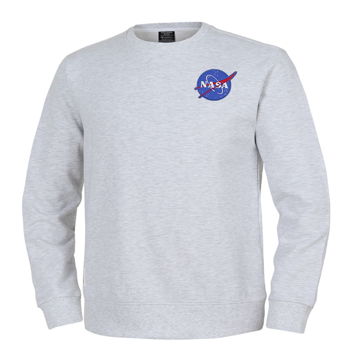 나사(NASA) 남녀공용 루즈핏 스웨트셔츠 와펜 맨투맨 티셔츠 [멜란지화이트]