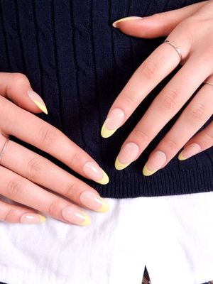 리유저블 네일팁 라임 크림(아몬드)