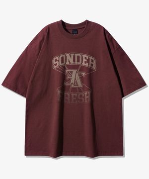 손더 반팔티셔츠 버건디 KMST6693