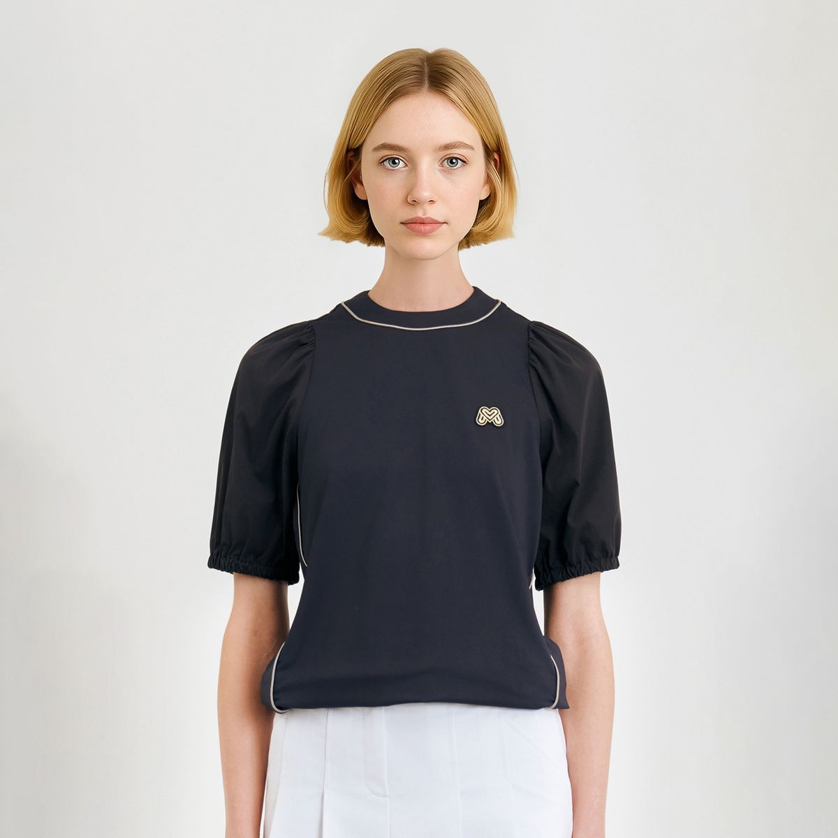 마틴골프(MARTINE GOLF) Stretch Puff Sleeve Shirts_Black