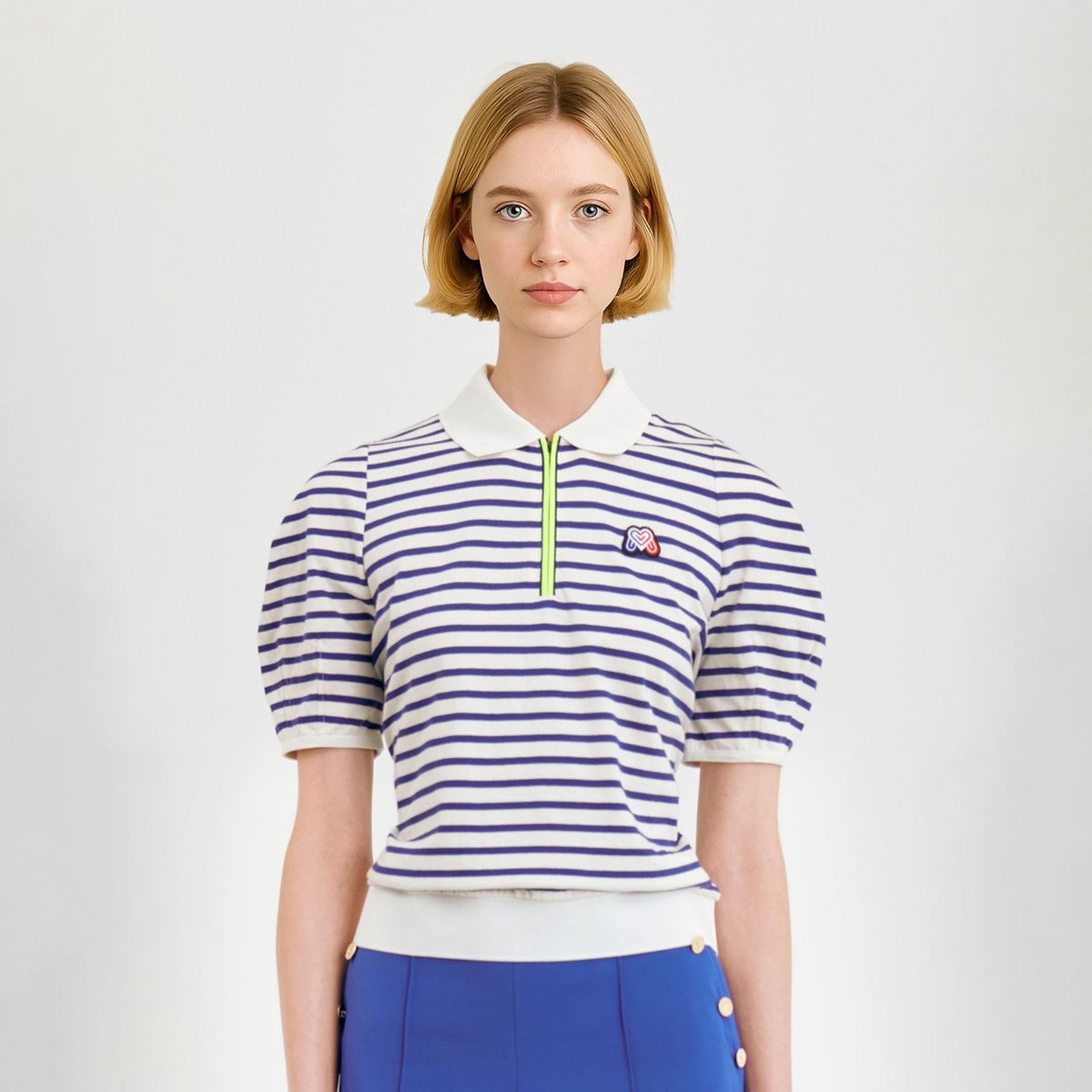 마틴골프(MARTINE GOLF) Stripe Zip-up Shirts_Navy