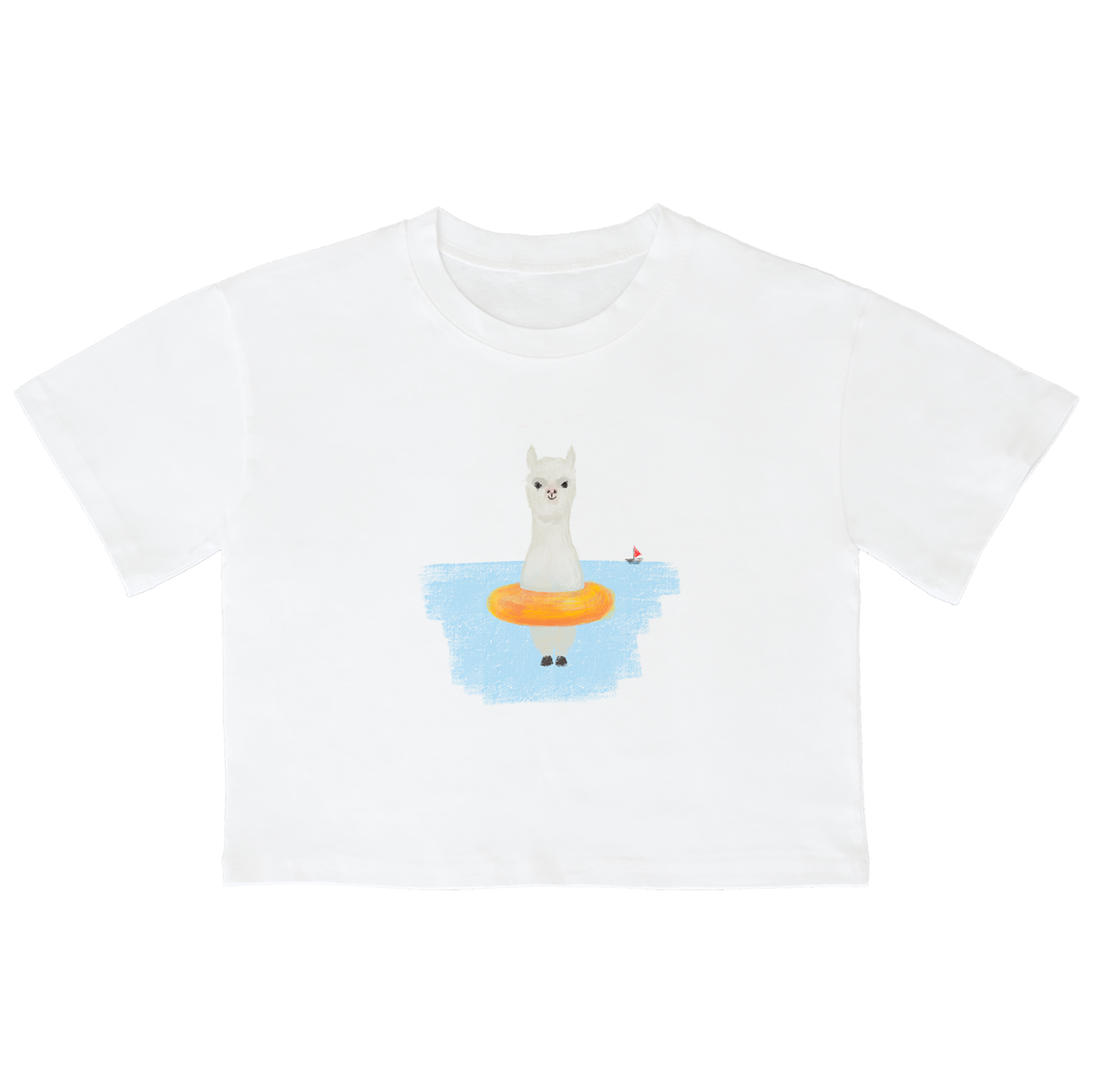 어썸어스(AWESOMEUS) (23SS)ALFACA VACANCE 크롭 반팔 티셔츠 화이트