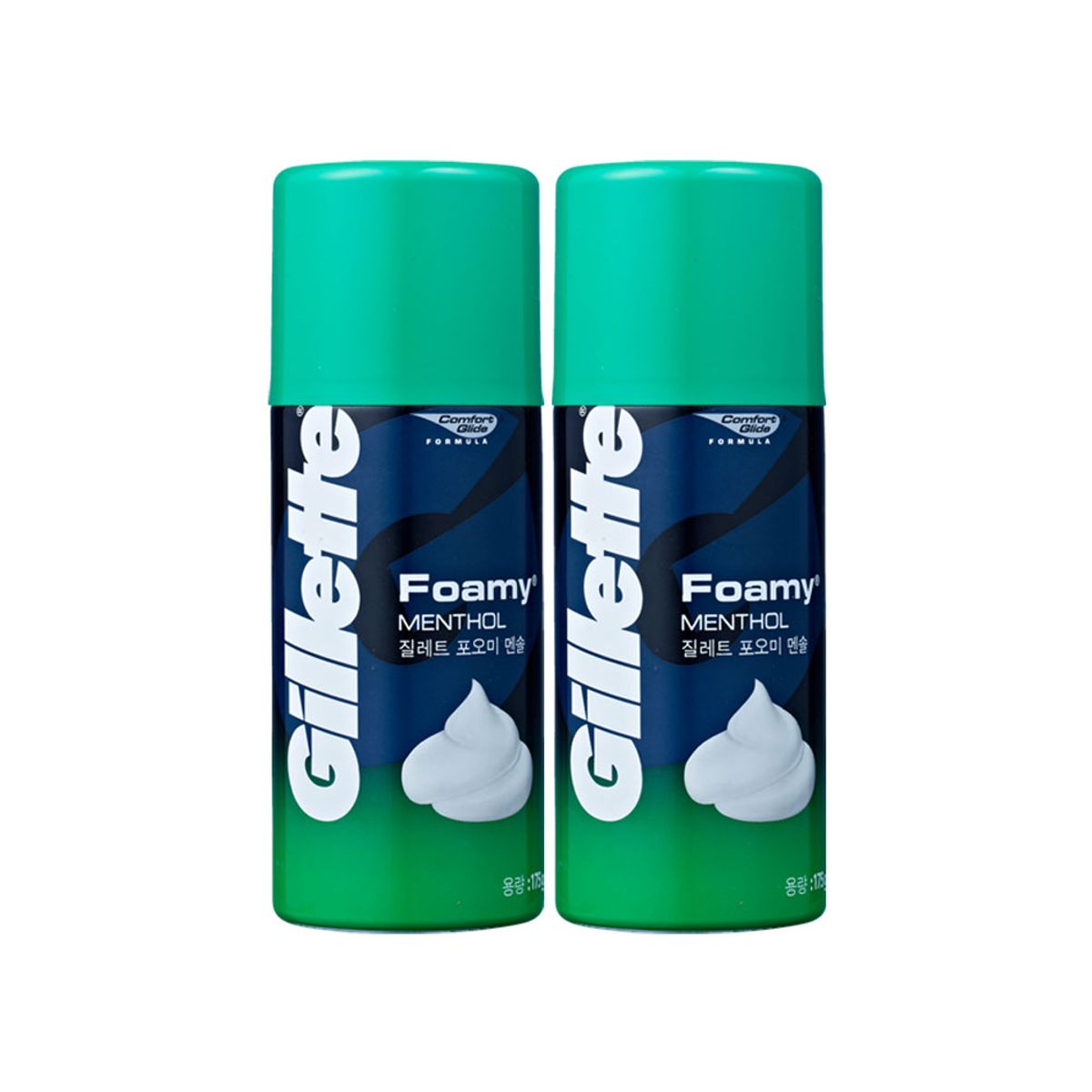 질레트(GILLETTE) 면도폼 포오미 멘솔 175g 2개