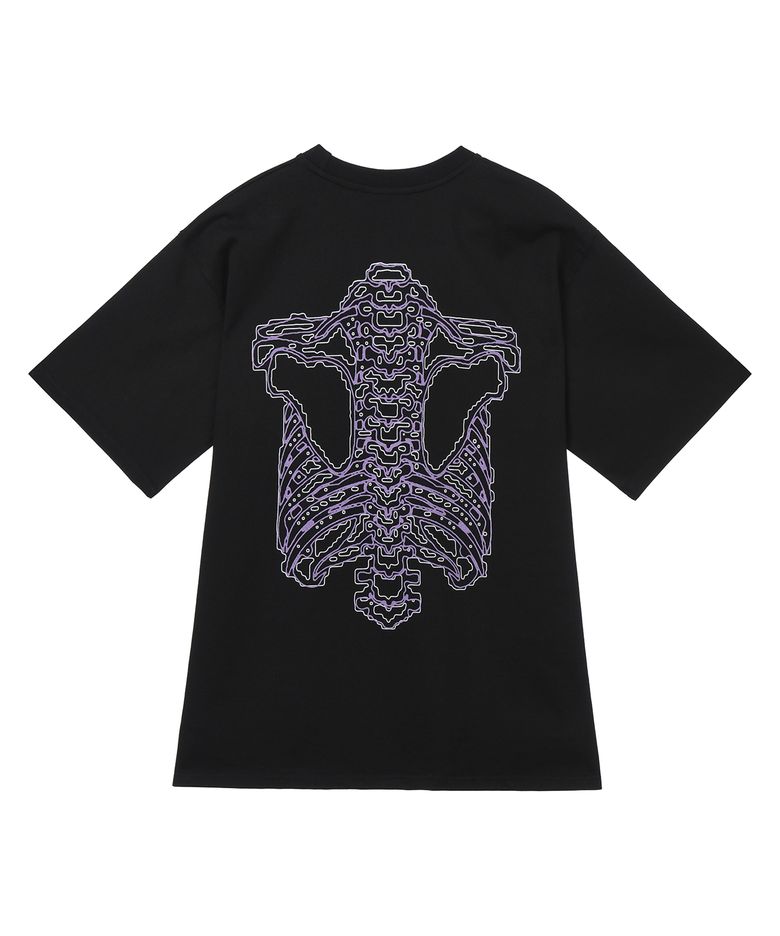 Back side bone T-shirts (Black)