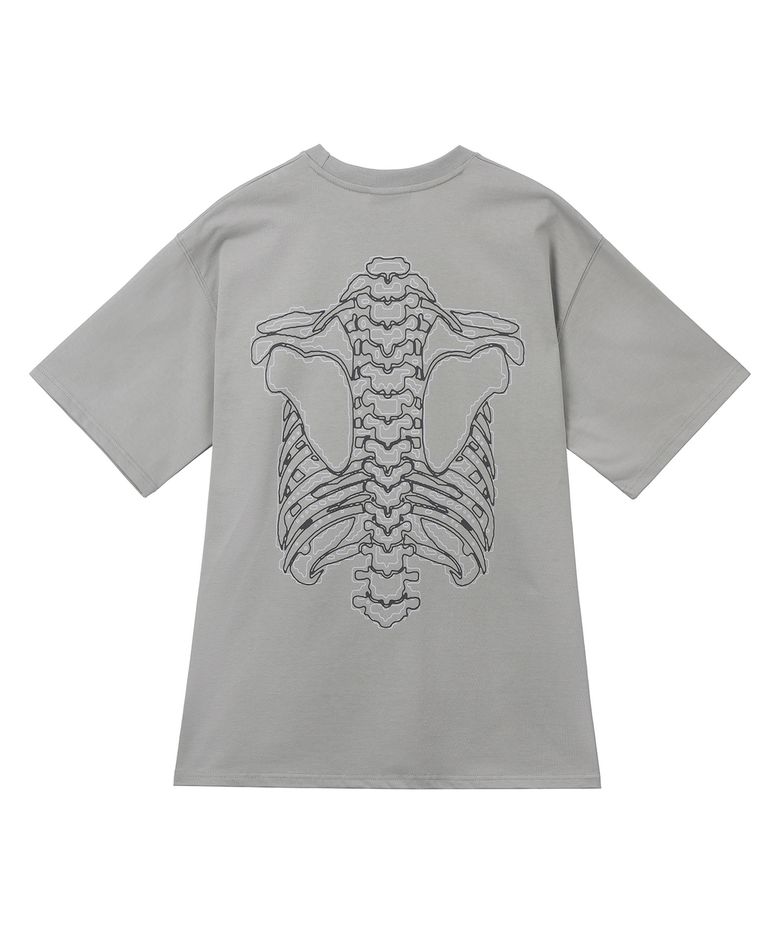 Back side bone T-shirts (Gray)