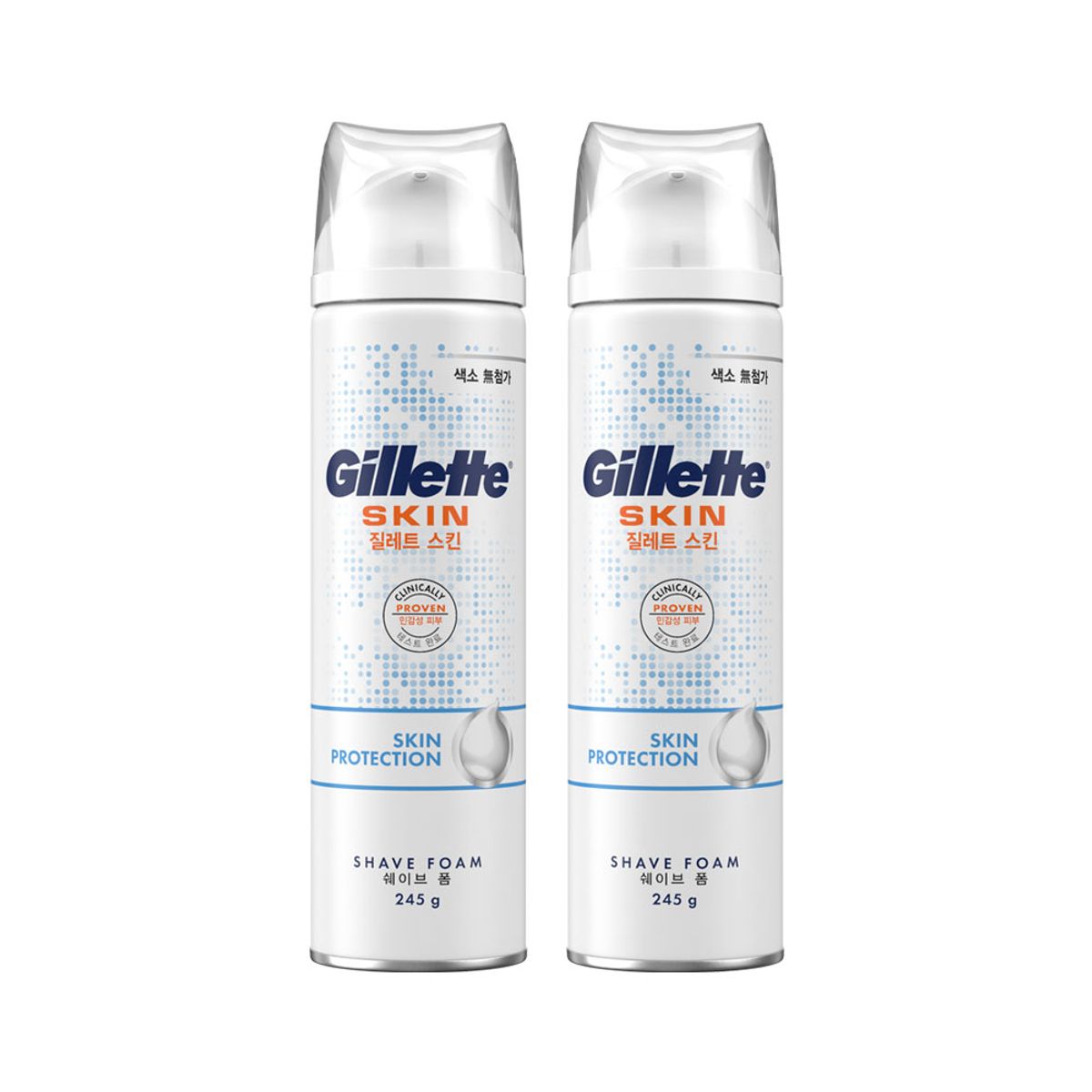 질레트(GILLETTE) 면도폼 스킨텍 쉐이빙폼 245g 2개