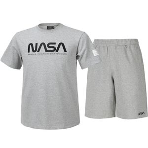 남녀공용 트레이닝 면혼방 반팔티+5부 면반바지 상하세트 [라이트멜란지]