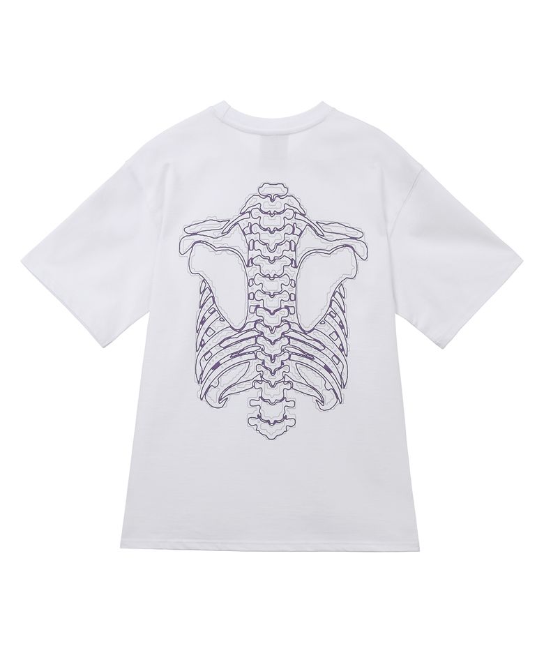Back side bone T-shirts (White)
