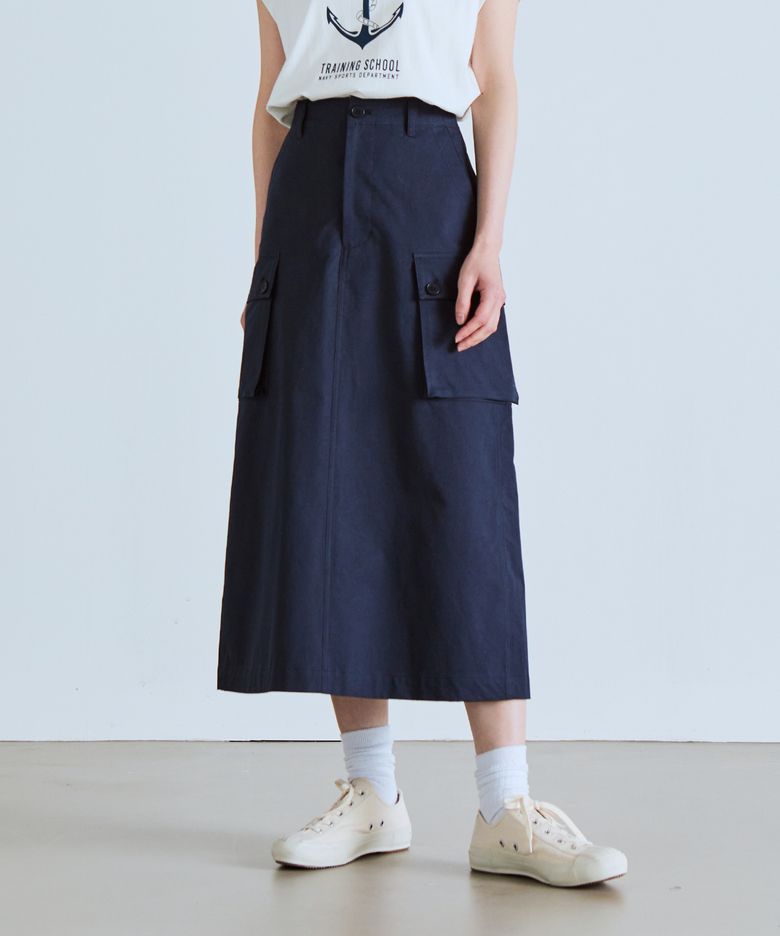 cargo long skirt(womens) navy