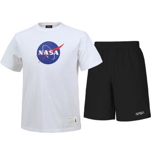 남녀공용 트레이닝 면혼방 반팔티+우븐 5부 반바지 상하세트 [화이트+블랙]