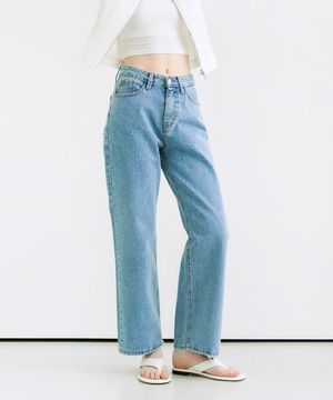 스파크 스트레이트 핏 데님 팬츠 - 블루