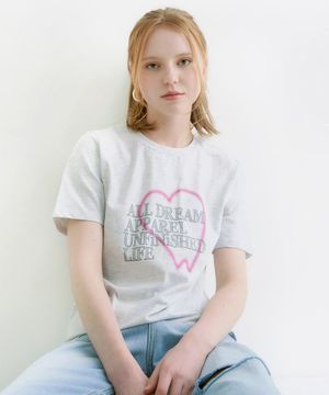 러브 드림 티셔츠 - 화이트멜란지