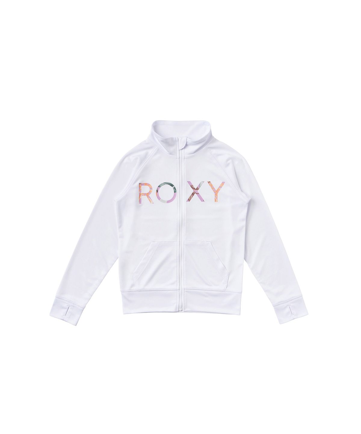 록시 키즈(ROXY KIDS) 키즈 미니 머메이드 로고 집업 래쉬가드 WHT