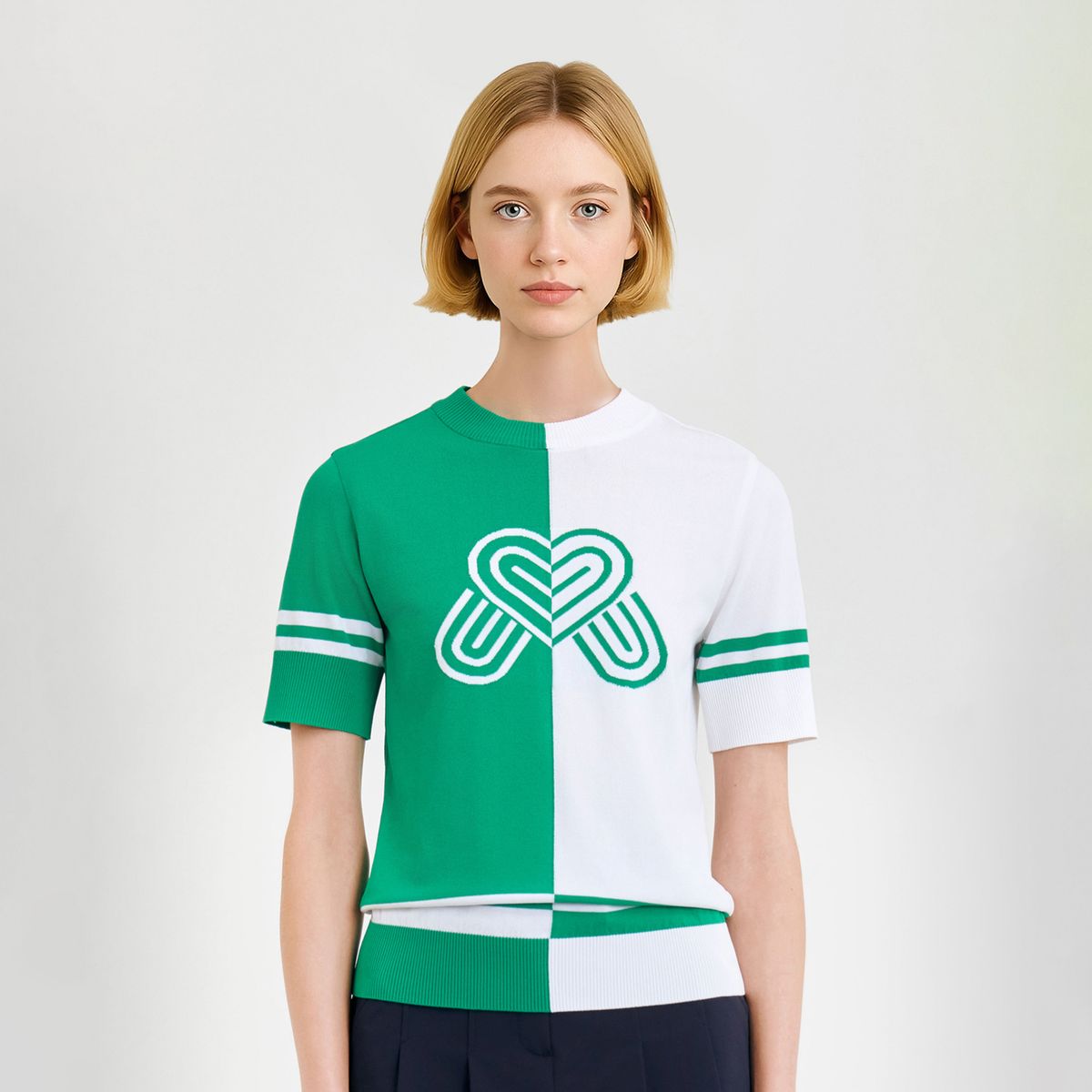 마틴골프(MARTINE GOLF) Half Half Round Sweater_Green