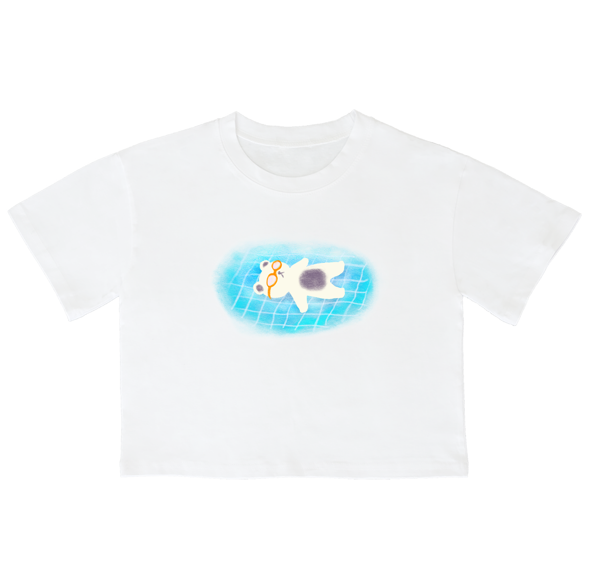 어썸어스(AWESOMEUS) (23SS)POOL BEAR 크롭 반팔 티셔츠 화이트