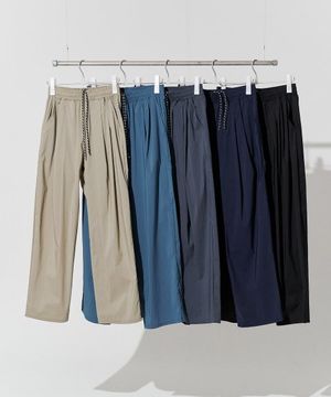 Tapered Two Tuck Nylon Banding Pants [5 Colors]