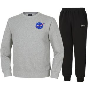 남녀공용 루즈핏 스웨트셔츠 와펜 맨투맨 +조거팬츠 상하세트 [라이트멜란지+블랙]