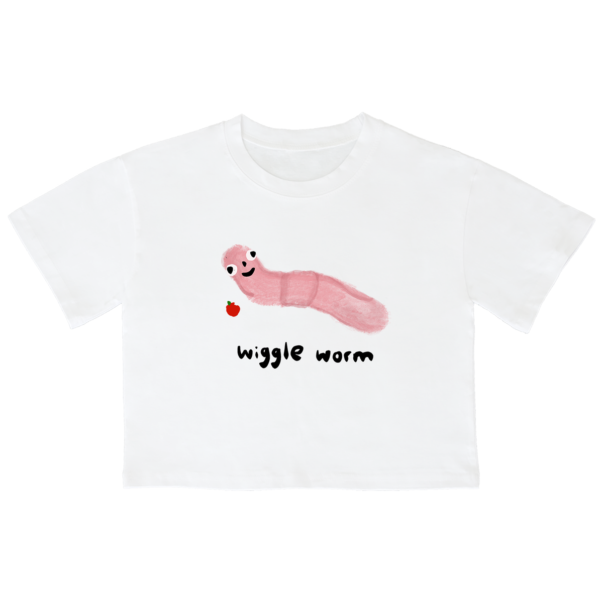 어썸어스(AWESOMEUS) (23SS)WIGGLE WORM 크롭 반팔 티셔츠 화이트