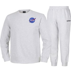 남녀공용 루즈핏 스웨트셔츠 와펜 맨투맨 +조거팬츠 상하세트 [멜란지화이트]