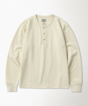 Vintage Long Sleeve Henley Shirt Apricot