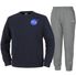 남녀공용 루즈핏 스웨트셔츠 와펜 맨투맨 +조거팬츠 상하세트 [네이비+멜란지그레이]