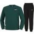 남녀공용 루즈핏 스웨트셔츠 와펜 맨투맨 +조거팬츠 상하세트 [그린+블랙]