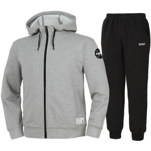 남녀공용 스탠다드 스웨트  후드집업 자켓 +조거팬츠 상하세트 [라이트멜란지+블랙]
