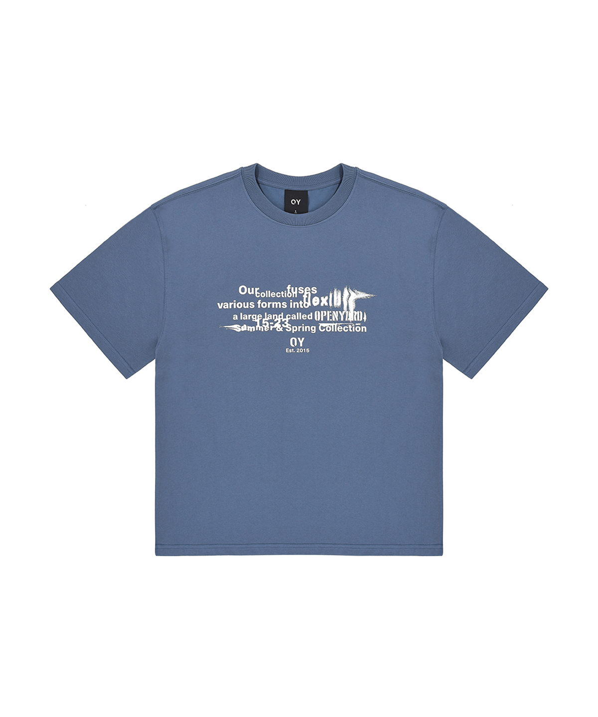오픈야드(오와이)(OPENYARD(OY)) VANISH TYPO LOGO T-VINTAGE BLUE