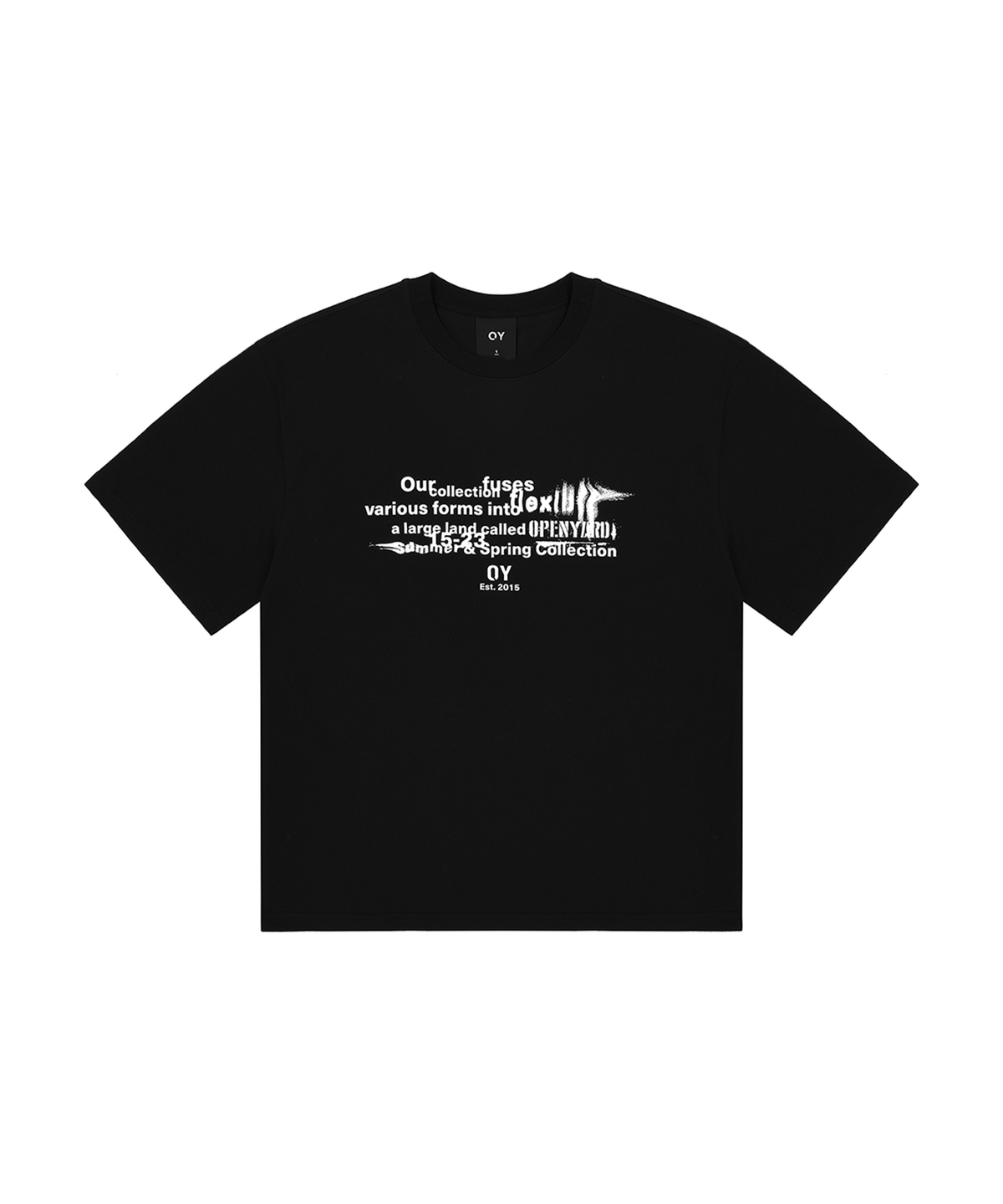오픈야드(오와이)(OPENYARD(OY)) VANISH TYPO LOGO T-BLACK