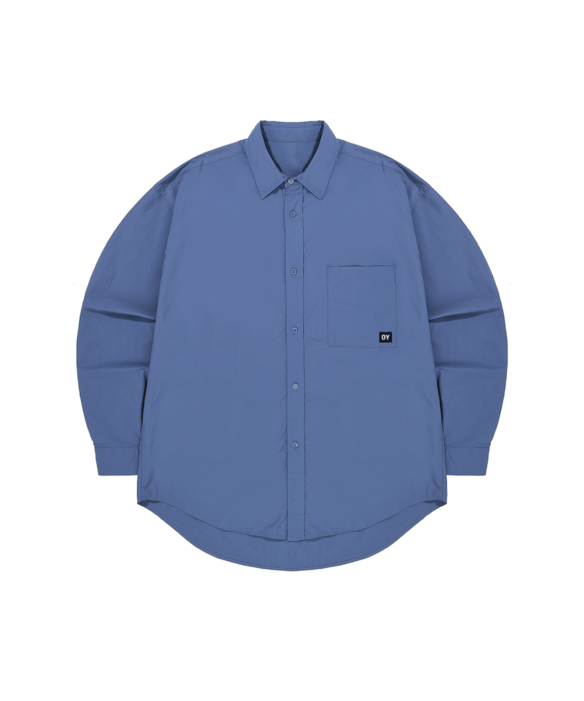 오픈야드(오와이)(OPENYARD(OY)) BACK ROUND CUT-OUT SHIRTS-SKY BLUE