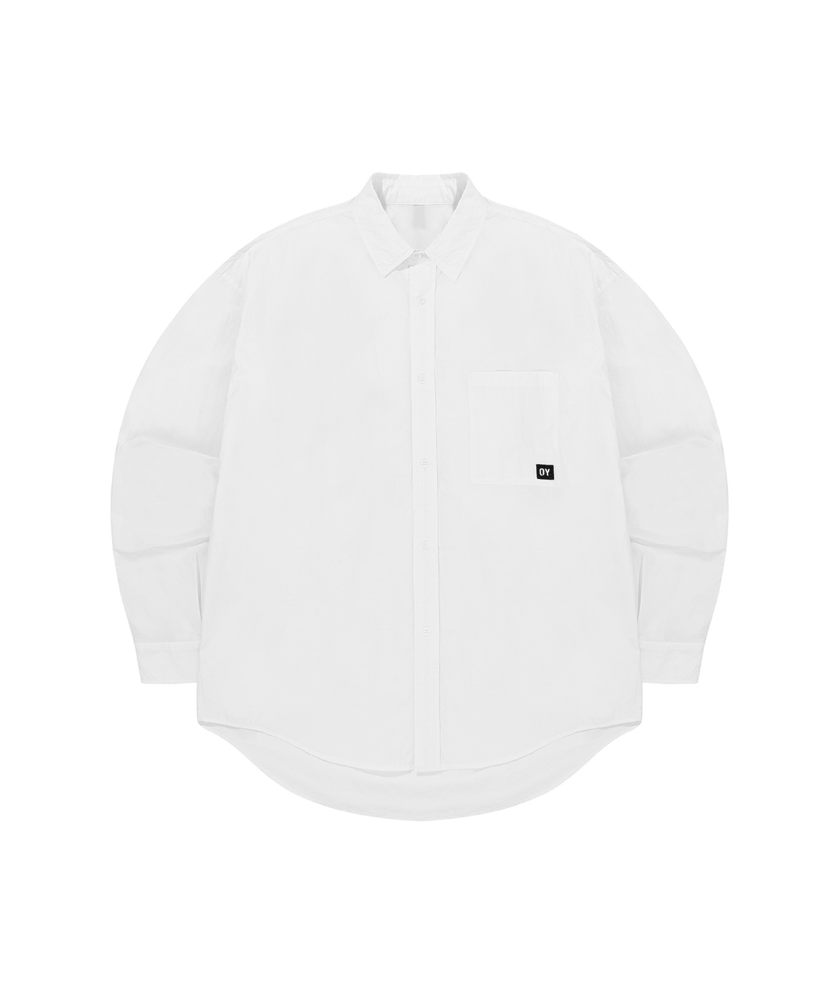 오픈야드(오와이)(OPENYARD(OY)) BACK ROUND CUT-OUT SHIRTS-WHITE