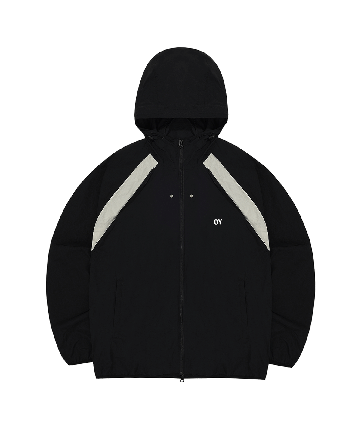 오픈야드(오와이)(OPENYARD(OY)) CURVED ZIPPER WIND BREAKER JACKET-BLACK