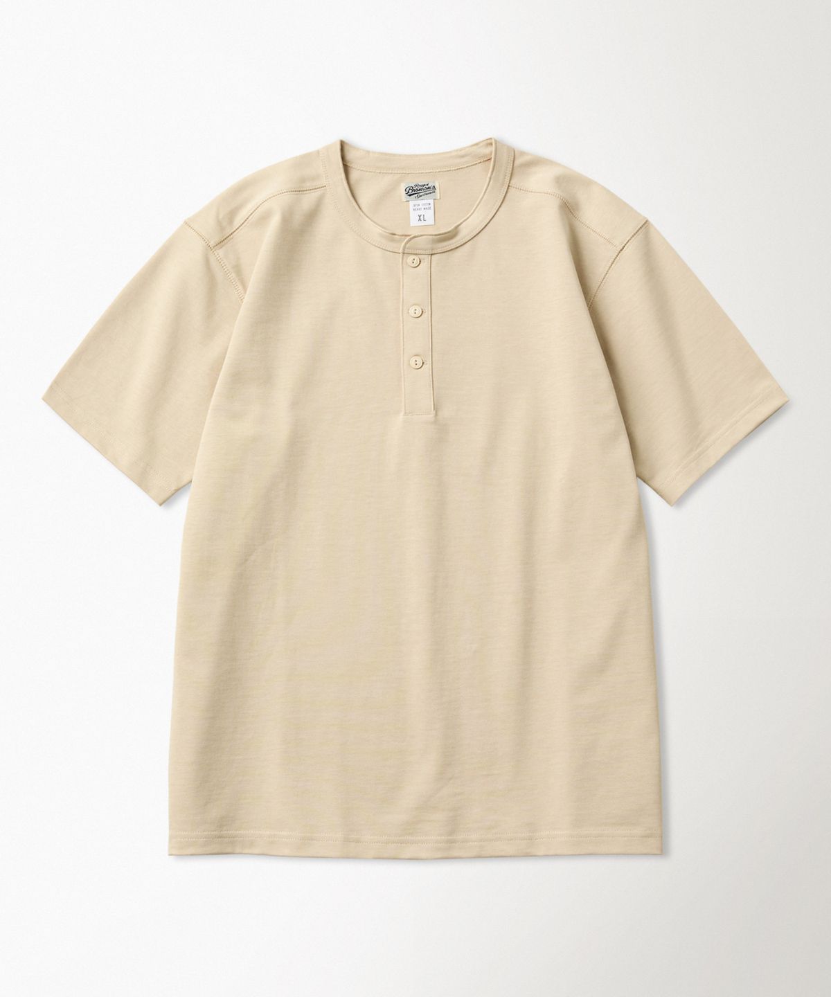 브론슨(BRONSON) 10.6 oz Cotton Short Sleeve Henley Tee Apricot