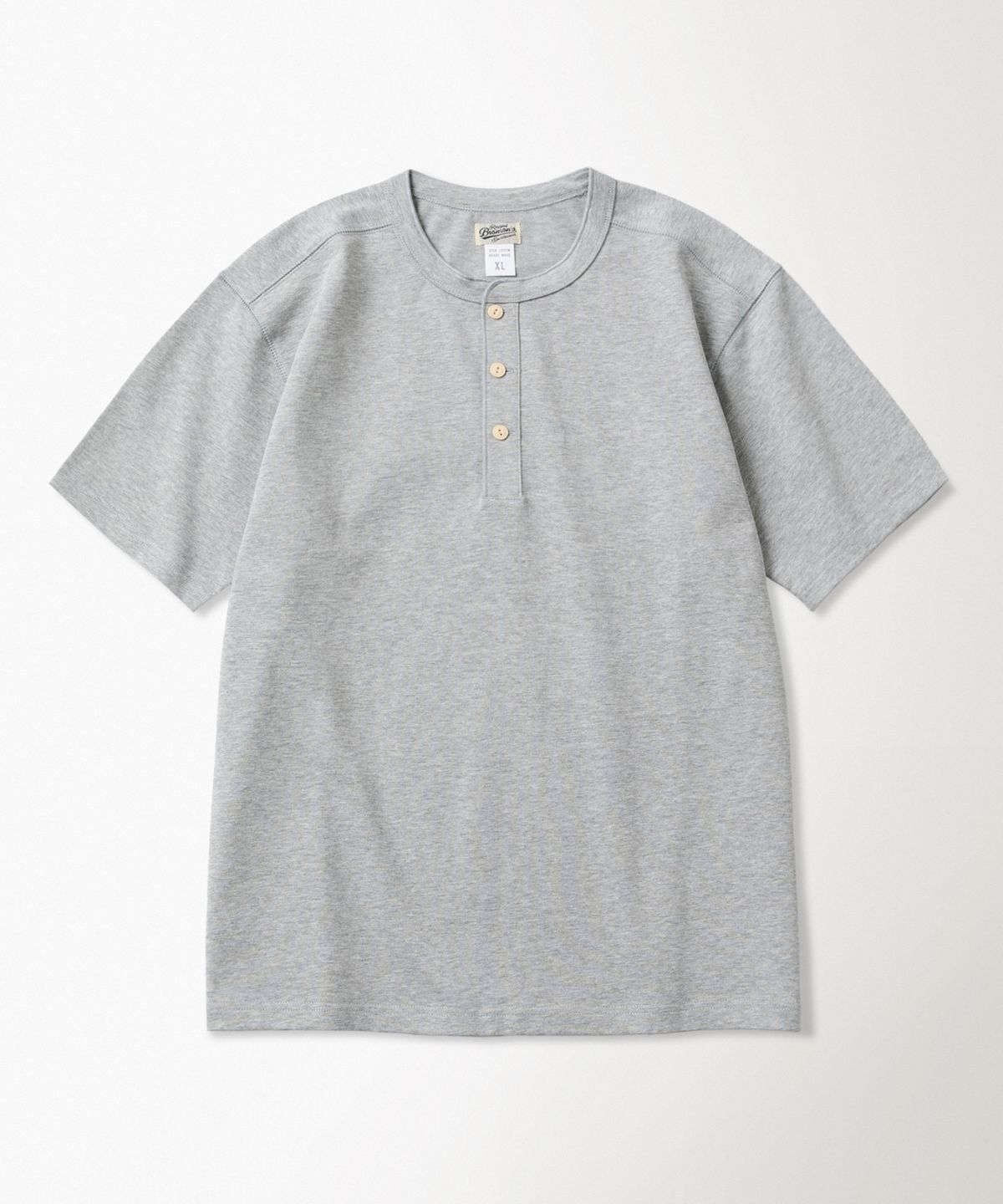 브론슨(BRONSON) 10.6 oz Cotton Short Sleeve Henley Tee Grey