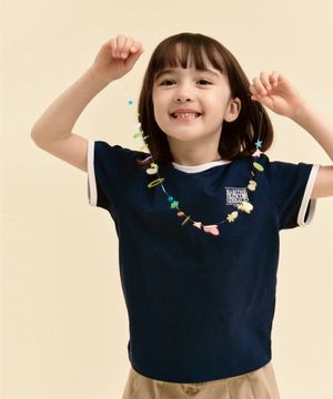 KIDS CLASSIC LOGO RINGER TEE navy