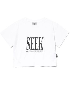 우먼즈 시크 프린팅 크롭 반팔 티셔츠 [화이트]